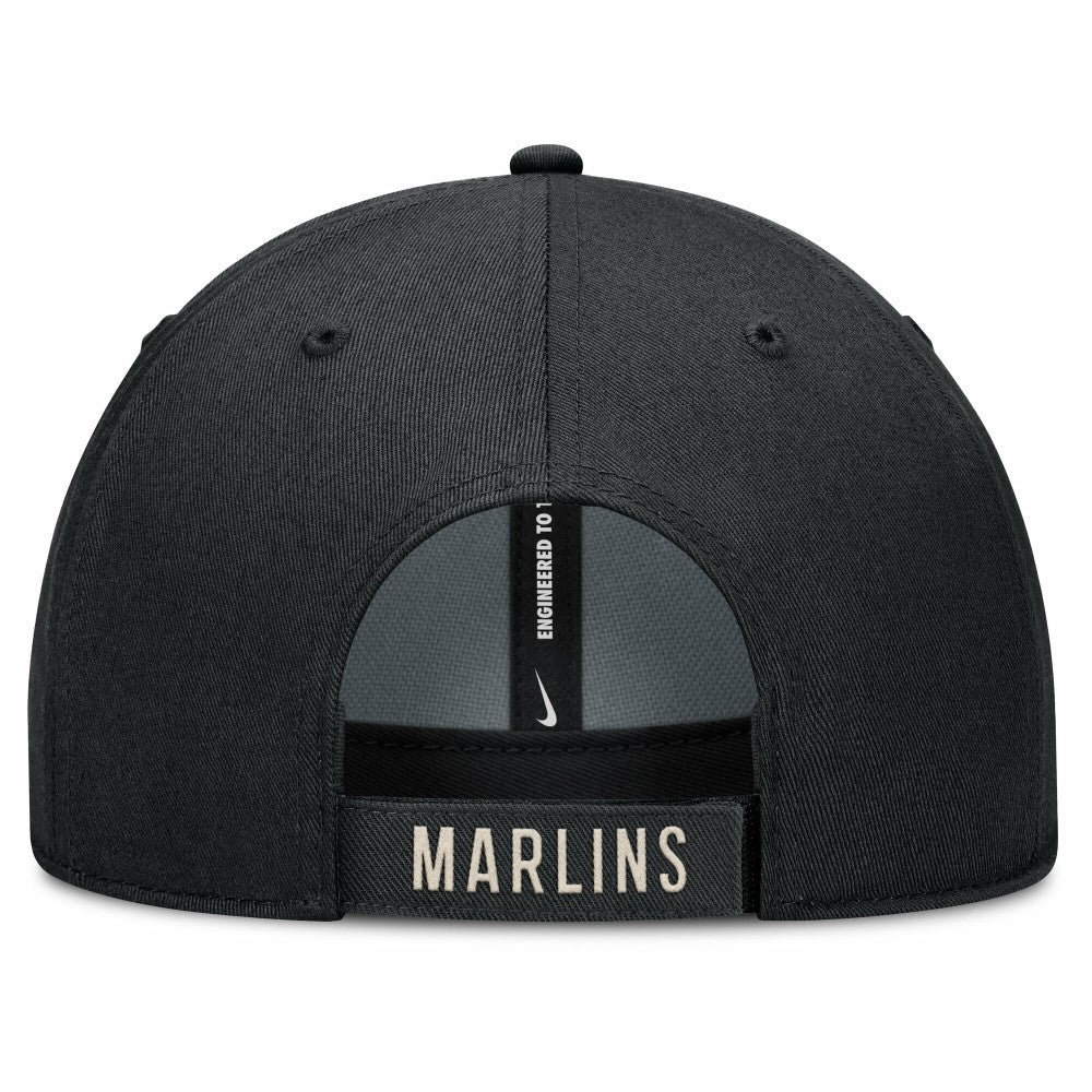 Miami Marlins Statement Club Performance Adjustable Hat Black/Natural | Nike