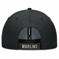 Miami Marlins Statement Club Performance Adjustable Hat Black/Natural | Nike