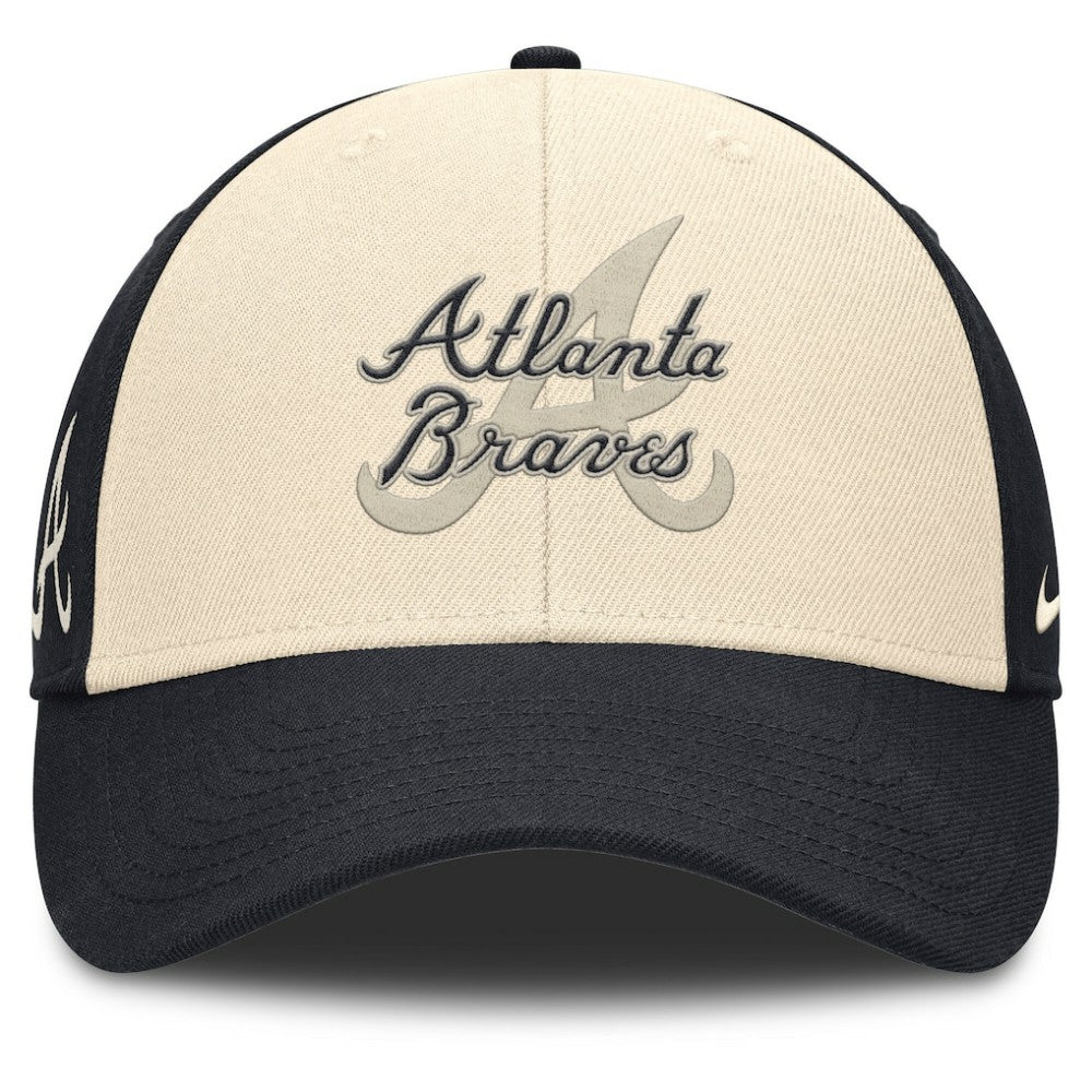 Atlanta Braves Statement Club Performance Adjustable Hat Navy/Natural | Nike