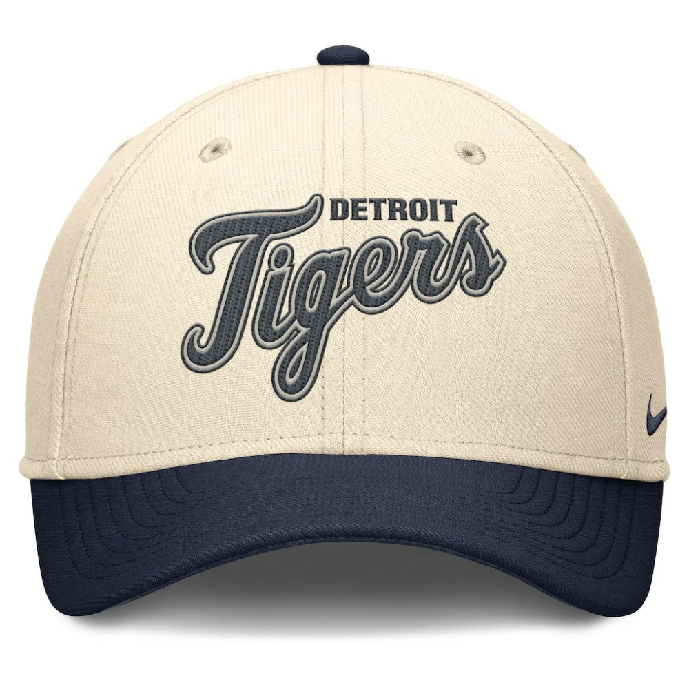 Detroit Tigers Statement Rise Performance Flex Hat Natural/Navy | Nike