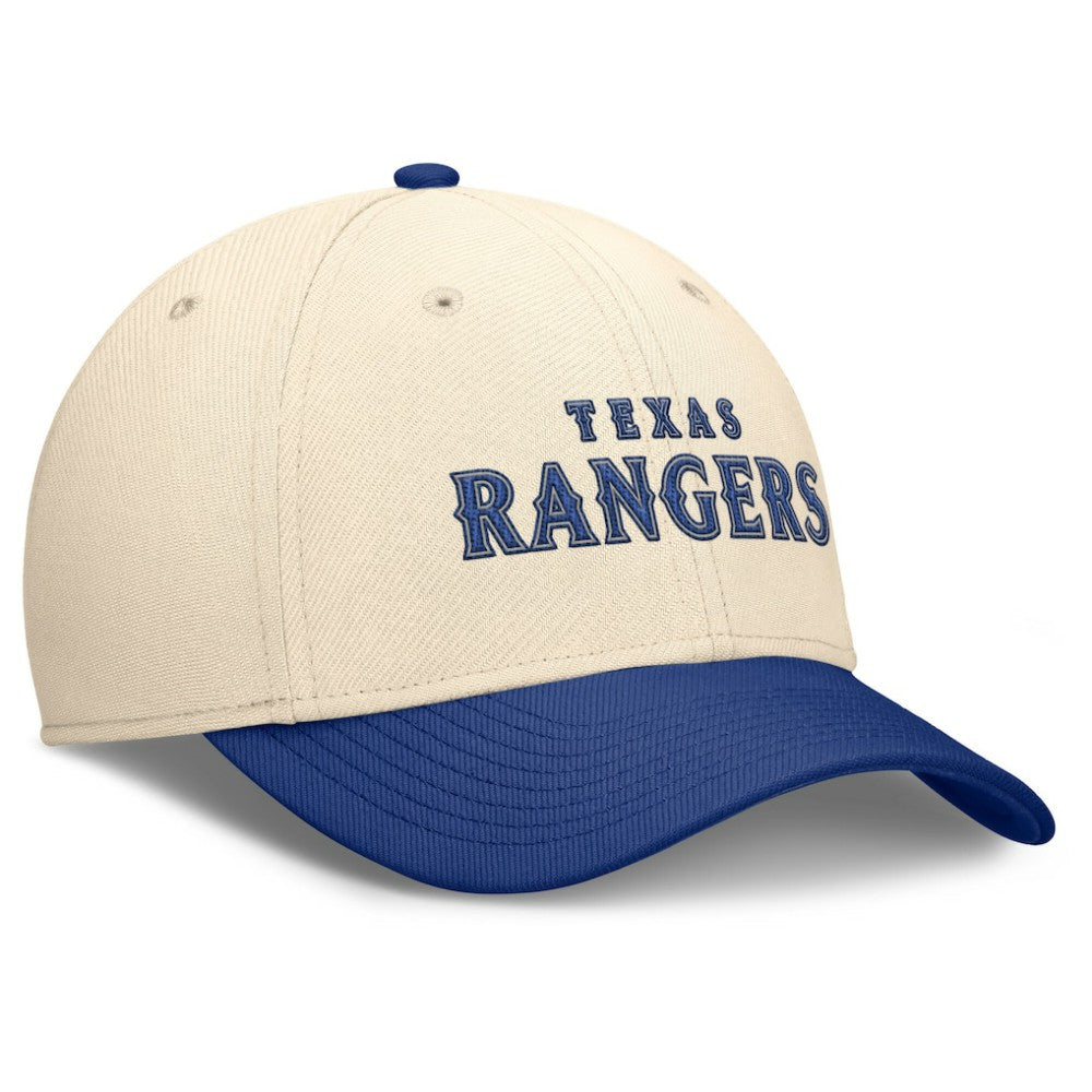 Texas Rangers Statement Rise Performance Flex Hat Natural/Royal | Nike