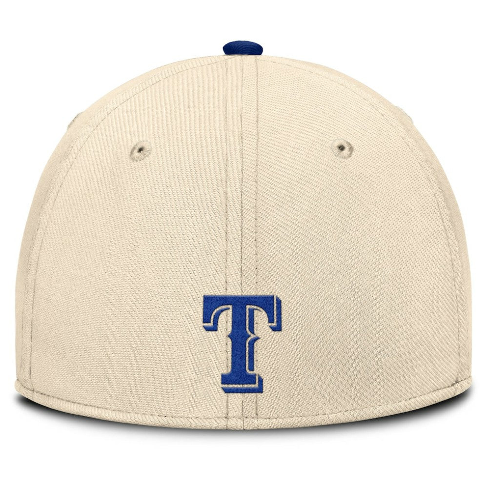 Texas Rangers Statement Rise Performance Flex Hat Natural/Royal | Nike