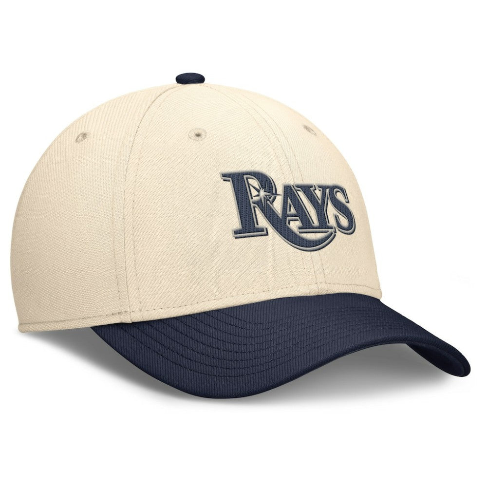 Tampa Bay Rays Statement Rise Performance Flex Hat Natural/Navy | Nike