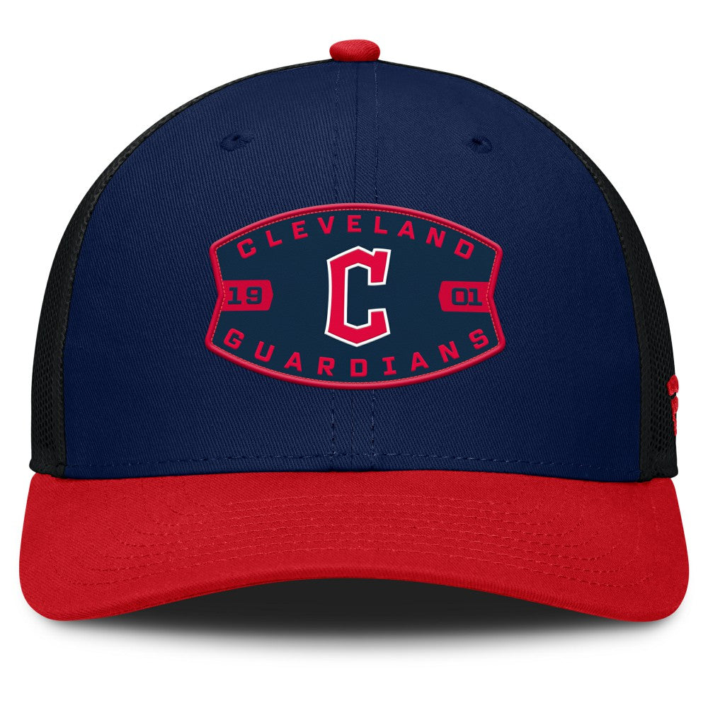 Cleveland Guardians Cutoff Adjustable Trucker Hat Navy/Red