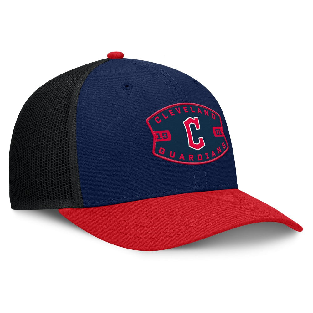 Cleveland Guardians Cutoff Adjustable Trucker Hat Navy/Red