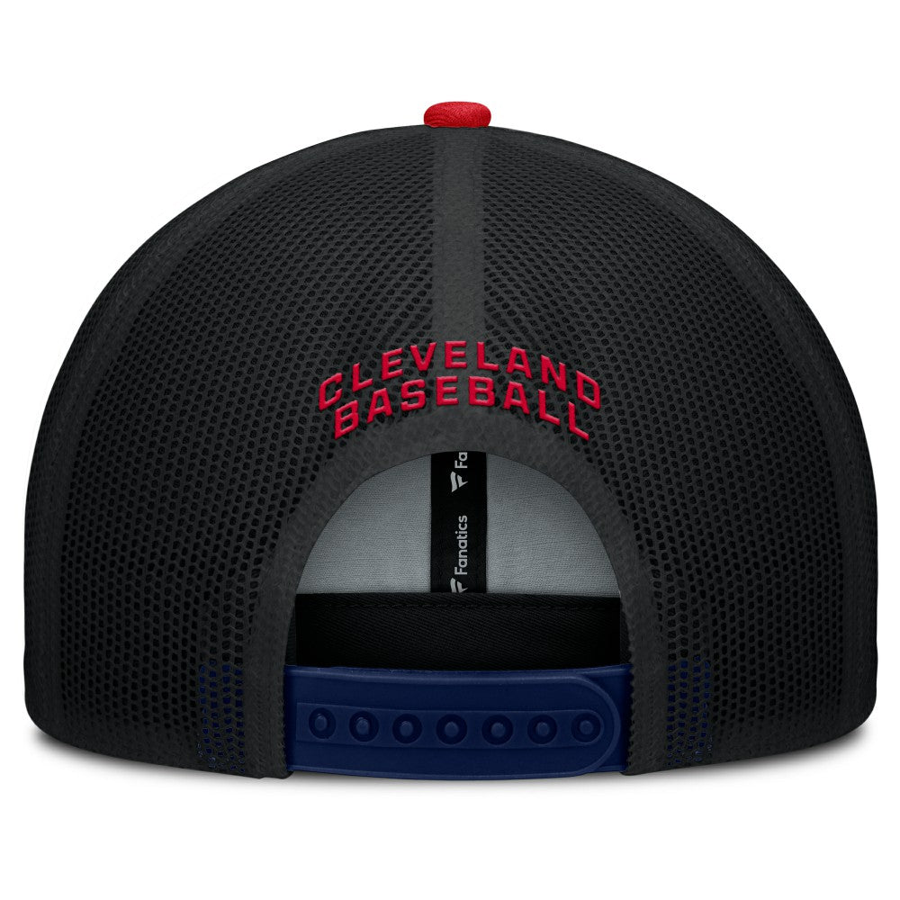Cleveland Guardians Cutoff Adjustable Trucker Hat Navy/Red
