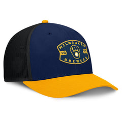 Milwaukee Brewers Cutoff Adjustable Trucker Hat Navy/Gold