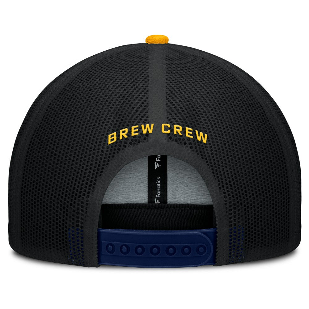 Milwaukee Brewers Cutoff Adjustable Trucker Hat Navy/Gold