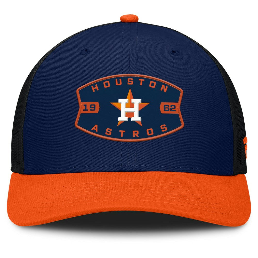 Houston Astros Cutoff Adjustable Trucker Hat Navy/Orange