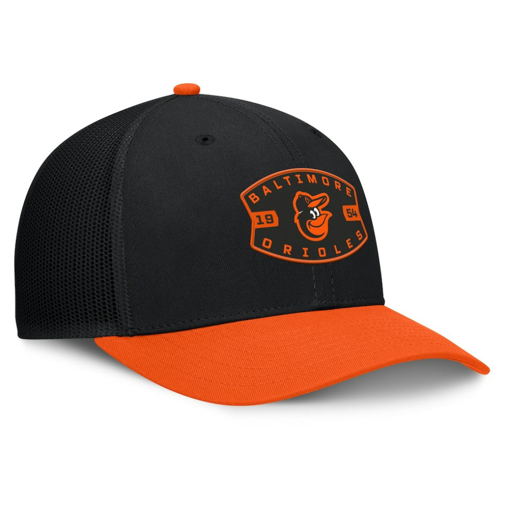 Baltimore Orioles Cutoff Adjustable Trucker Hat Black/Orange