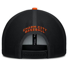 Baltimore Orioles Cutoff Adjustable Trucker Hat Black/Orange