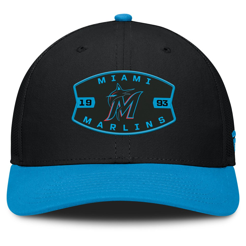 Miami Marlins Cutoff Adjustable Trucker Hat Black/Blue