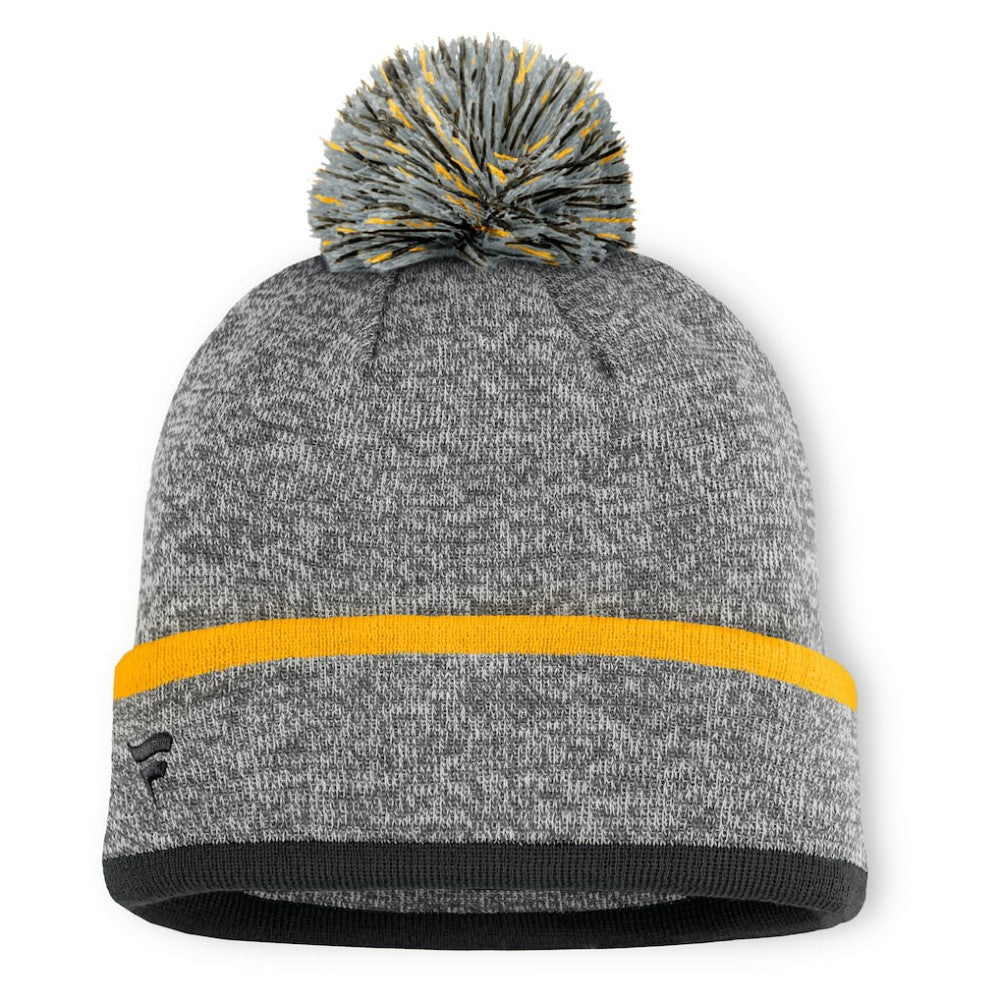 Pittsburgh Pirates Backstop Cuffed Knit Hat with Pom Heather Gray
