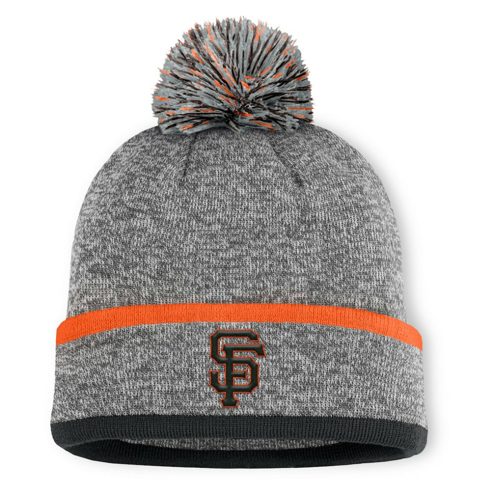 San Francisco Giants Backstop Cuffed Knit Hat with Pom Heather Gray