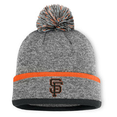 San Francisco Giants Backstop Cuffed Knit Hat with Pom Heather Gray