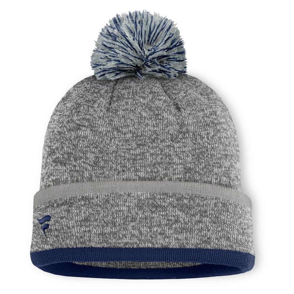 New York Yankees Backstop Cuffed Knit Hat with Pom Heather Gray