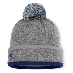 New York Yankees Backstop Cuffed Knit Hat with Pom Heather Gray
