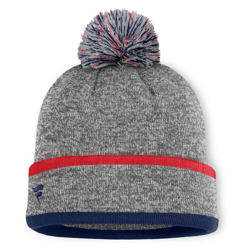 Boston Red Sox Backstop Cuffed Knit Hat with Pom Heather Gray