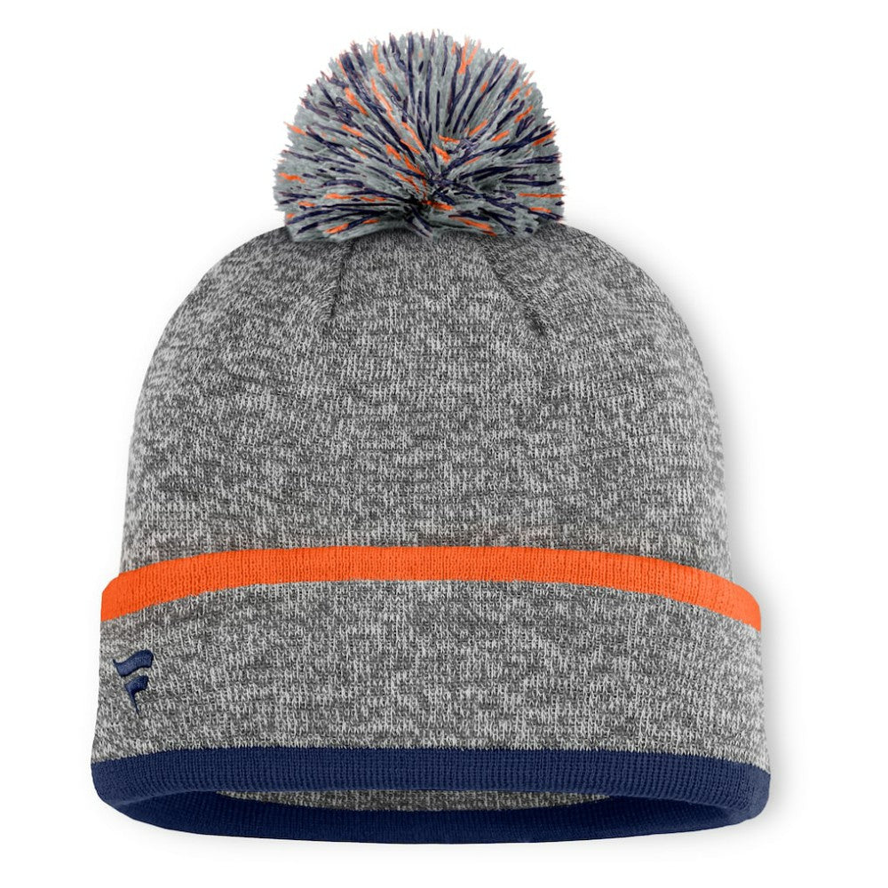 Detroit Tigers Backstop Cuffed Knit Hat with Pom Heather Gray