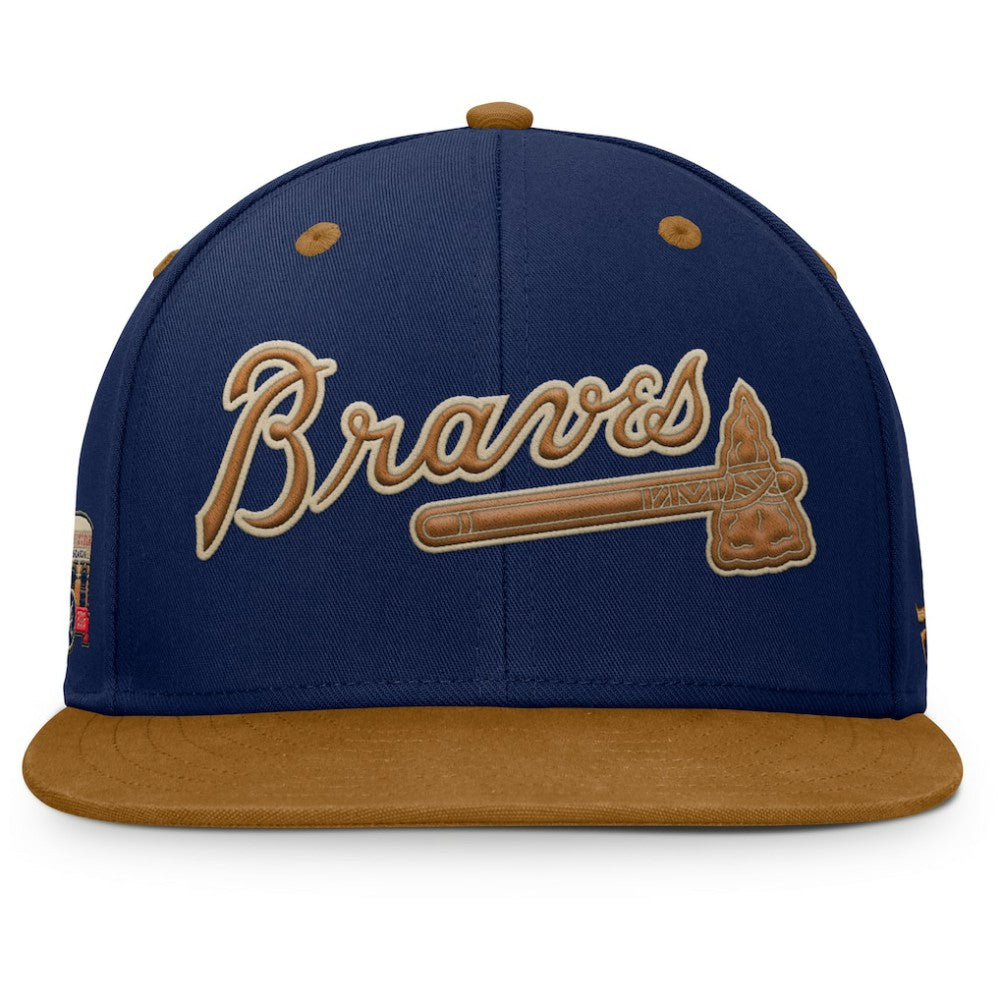 Atlanta Braves Splinter Fitted Hat Navy/Tan