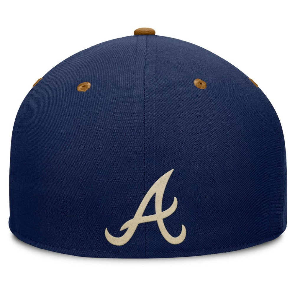 Atlanta Braves Splinter Fitted Hat Navy/Tan