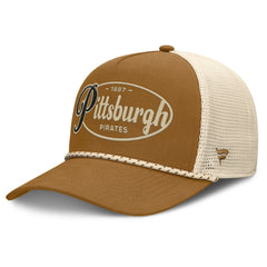 Pittsburgh Pirates A-Frame Trucker Adjustable Hat Brown