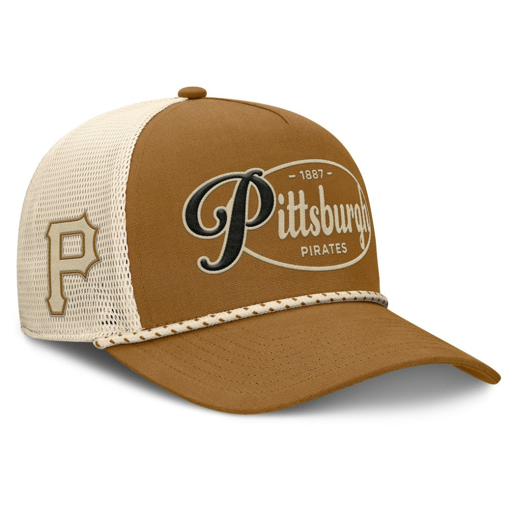 Pittsburgh Pirates A-Frame Trucker Adjustable Hat Brown