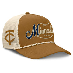 Minnesota Twins A-Frame Trucker Adjustable Hat Brown