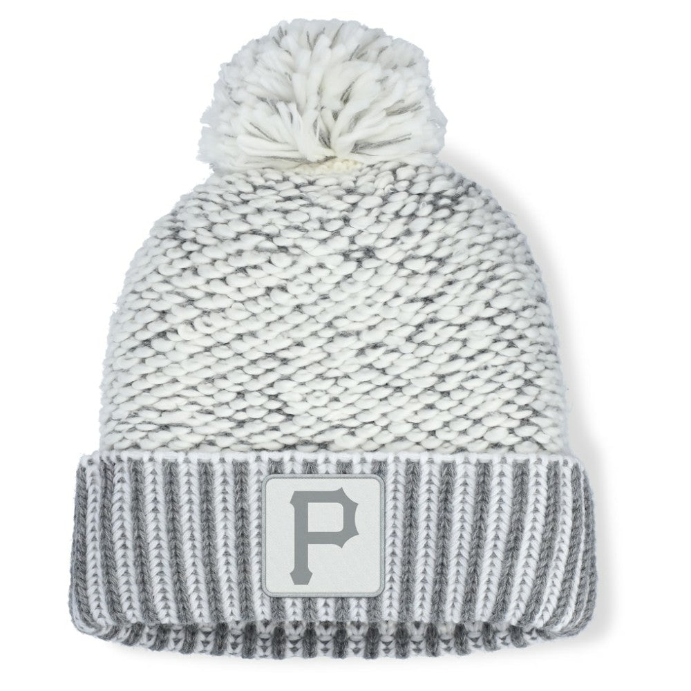 Pittsburgh Pirates Women's Hangtime Cuffed Knit with Pom Heather Gray