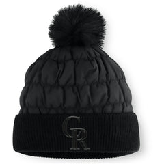 Colorado Rockies Nightcap Cuffed Knit Hat with Pom Black