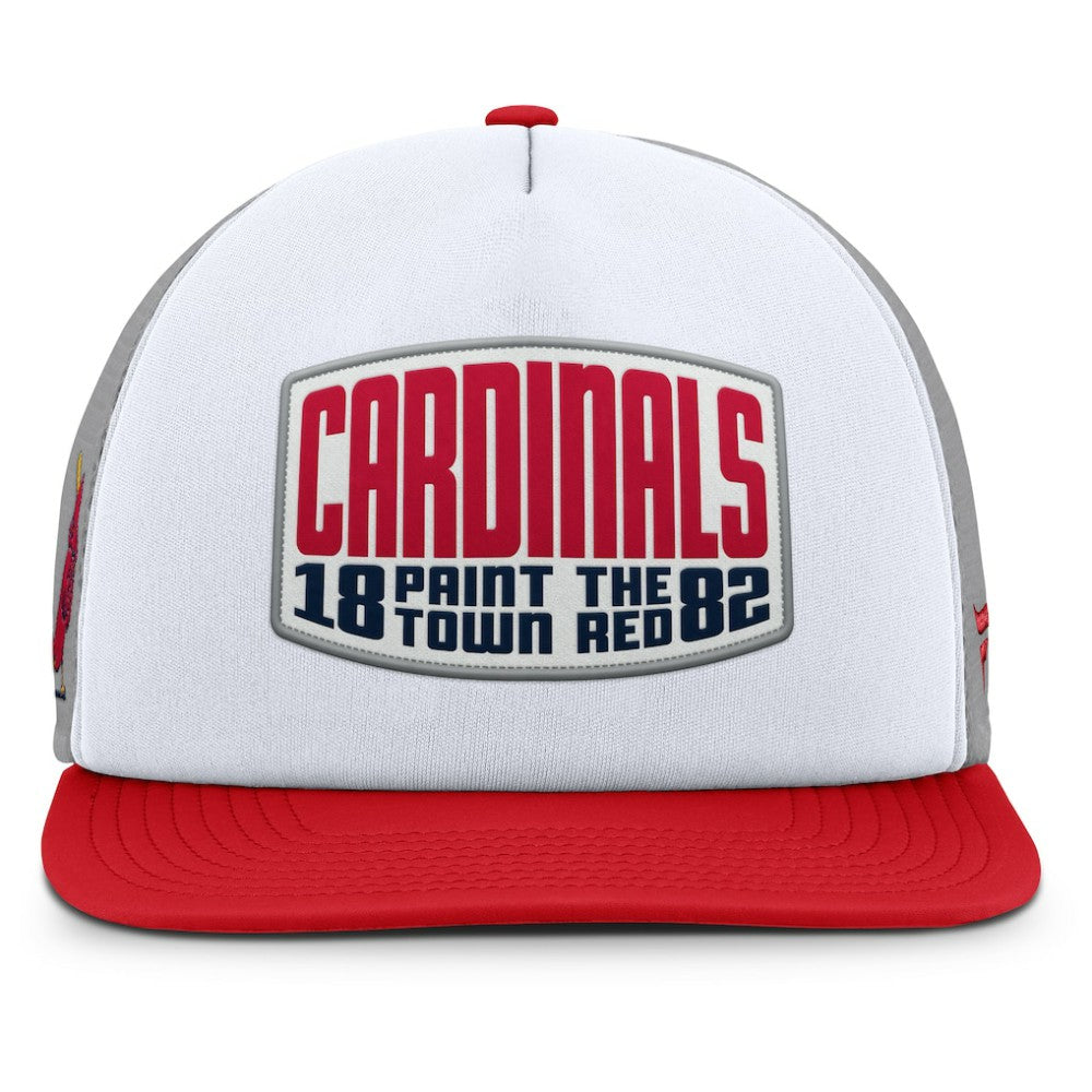 St. Louis Cardinals Cranked Foam Front Patch Trucker Adjustable Hat Gray/White