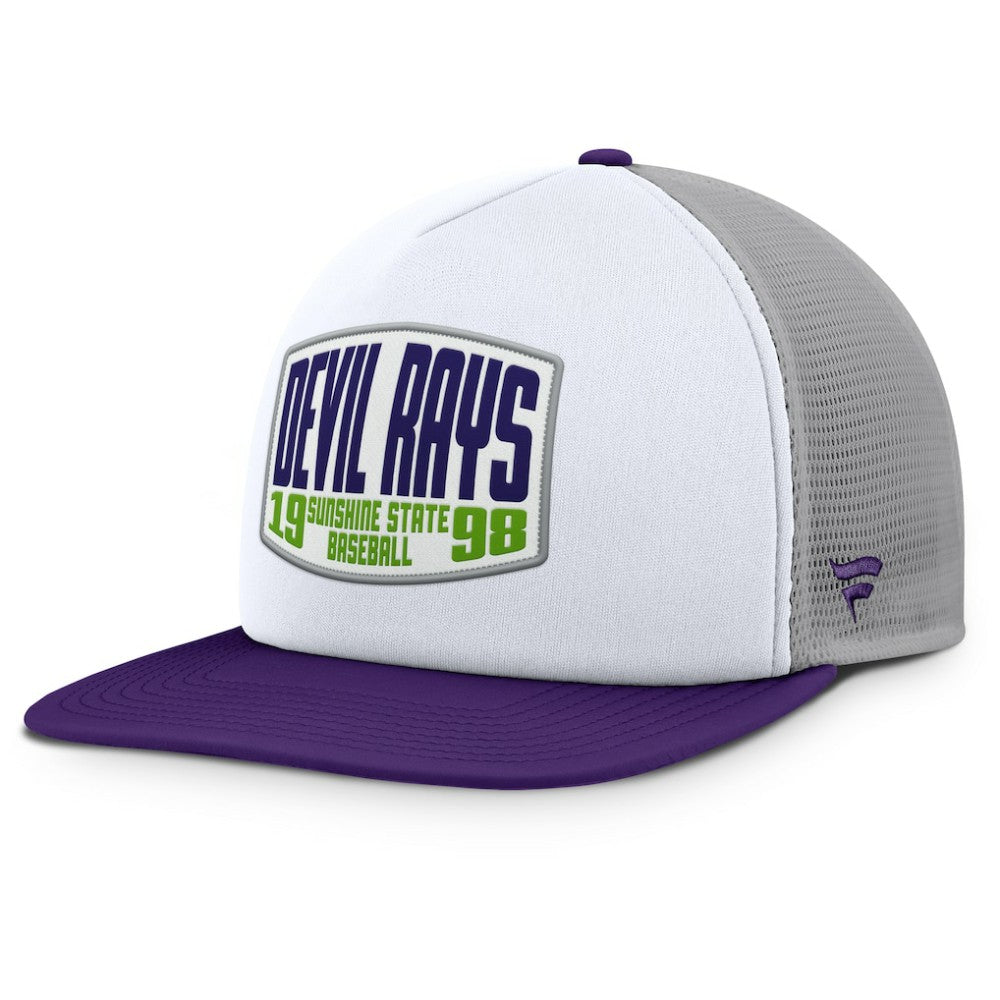 Tampa Bay Rays Cranked Foam Front Patch Trucker Adjustable Hat Gray/White