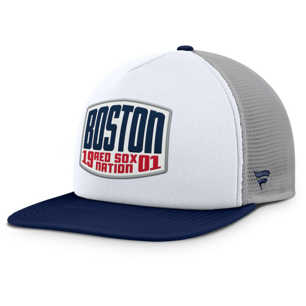 Boston Red Sox Cranked Foam Front Patch Trucker Adjustable Hat Gray/White