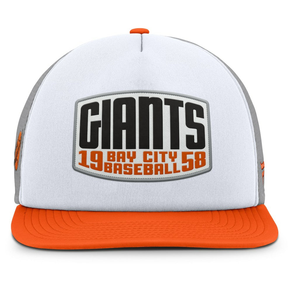 San Francisco Giants Cranked Foam Front Patch Trucker Adjustable Hat Gray/White
