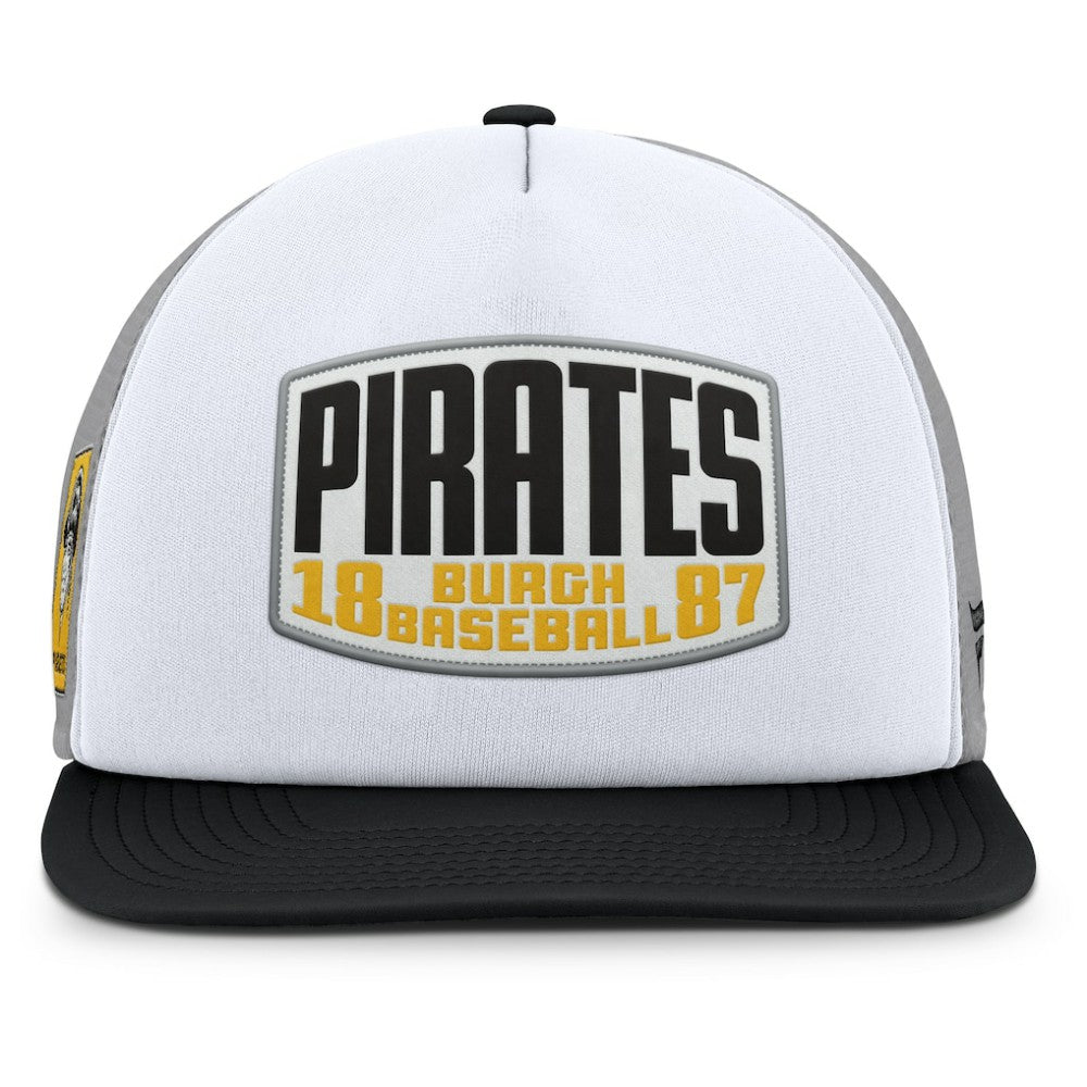 Pittsburgh Pirates Cranked Foam Front Patch Trucker Adjustable Hat Gray/White