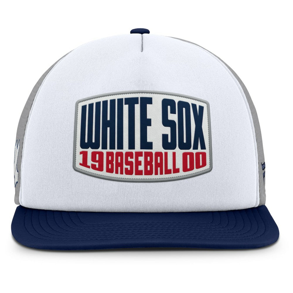 Chicago White Sox Cranked Foam Front Patch Trucker Adjustable Hat Gray/White