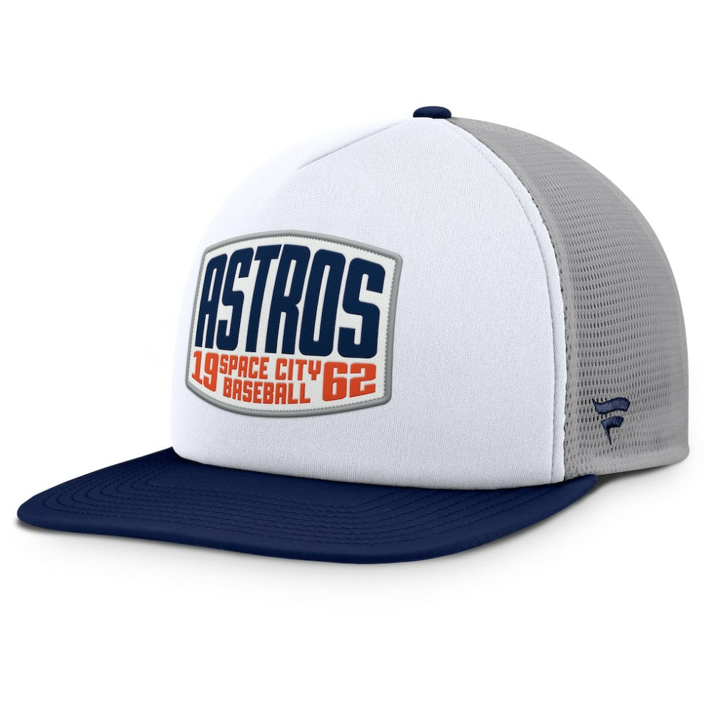 Houston Astros Cranked Foam Front Patch Trucker Adjustable Hat Gray/White