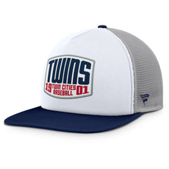 Minnesota Twins Cranked Foam Front Patch Trucker Adjustable Hat Gray/White