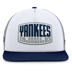 New York Yankees Cranked Foam Front Patch Trucker Adjustable Hat Gray/White