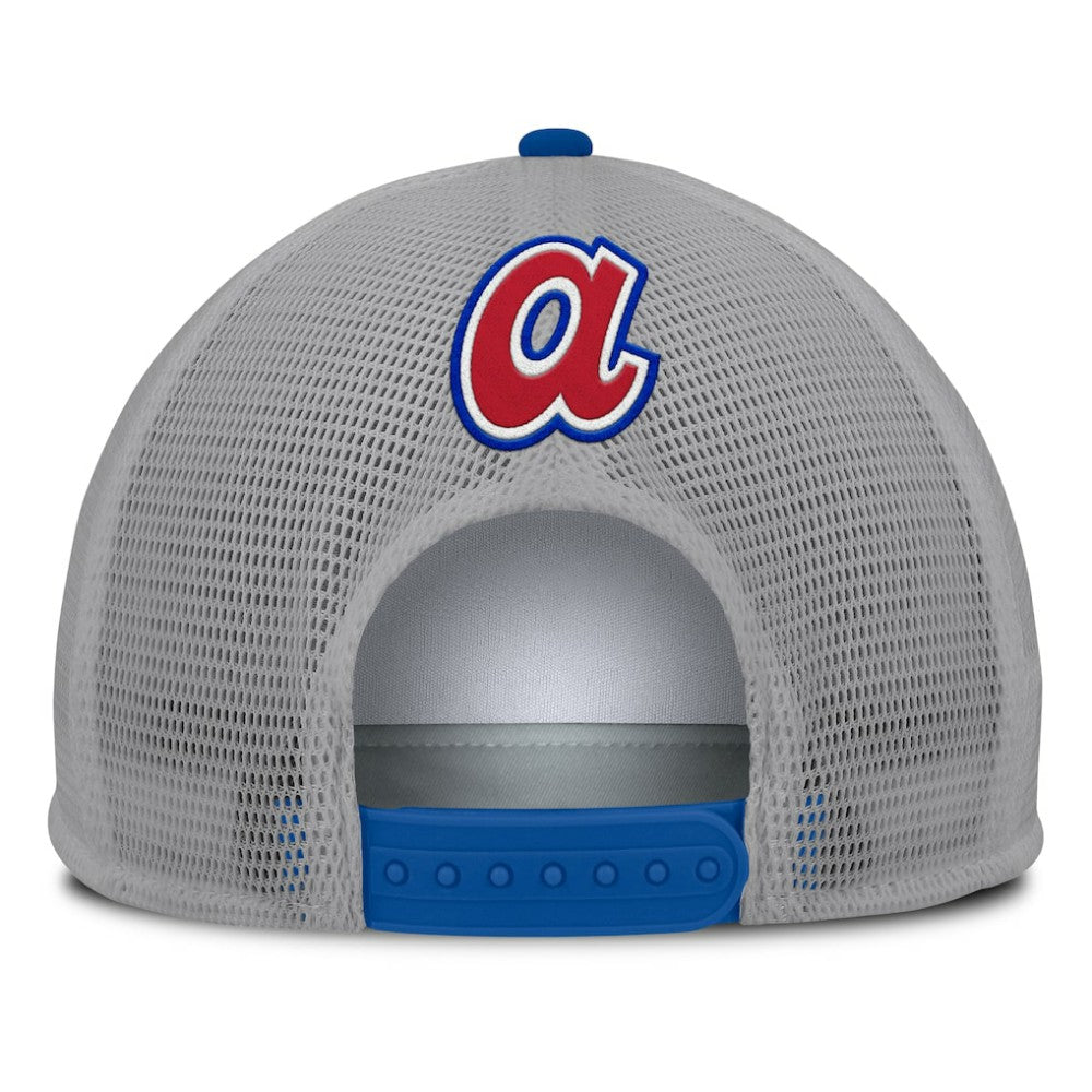 Atlanta Braves Cranked Foam Front Patch Trucker Adjustable Hat Gray/White