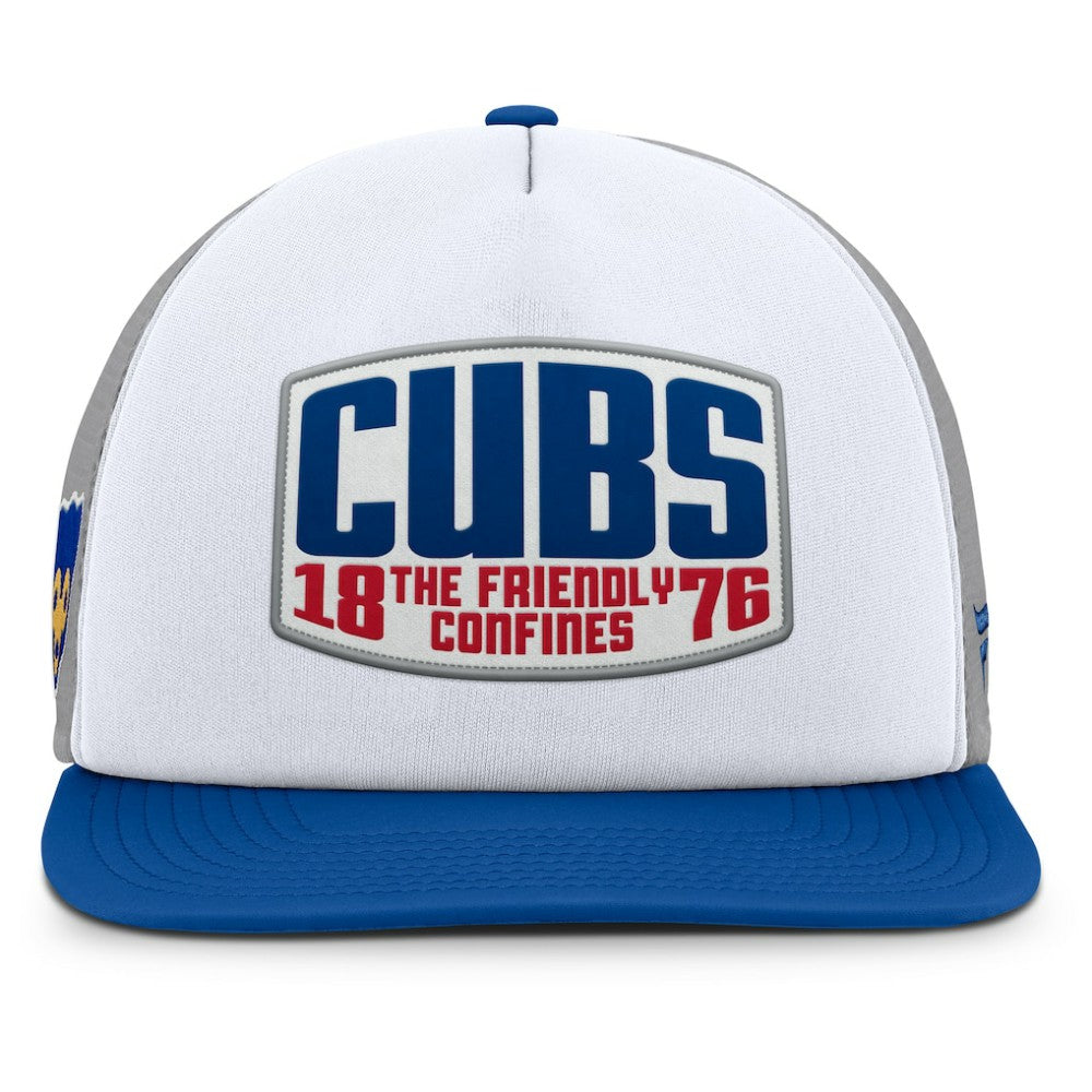 Chicago Cubs Cranked Foam Front Patch Trucker Adjustable Hat Gray/White