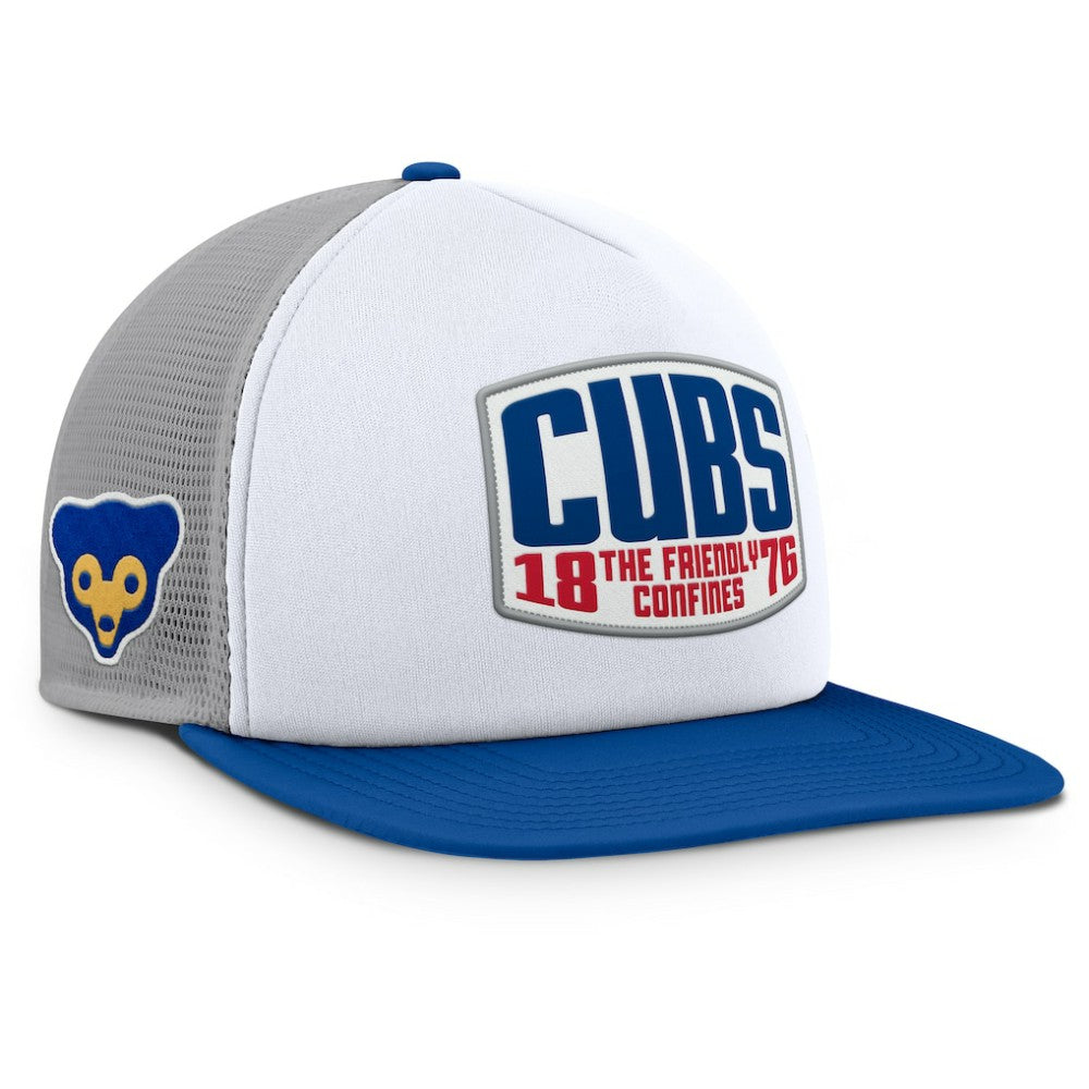 Chicago Cubs Cranked Foam Front Patch Trucker Adjustable Hat Gray/White