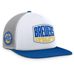 Milwaukee Brewers Cranked Foam Front Patch Trucker Adjustable Hat Gray/White