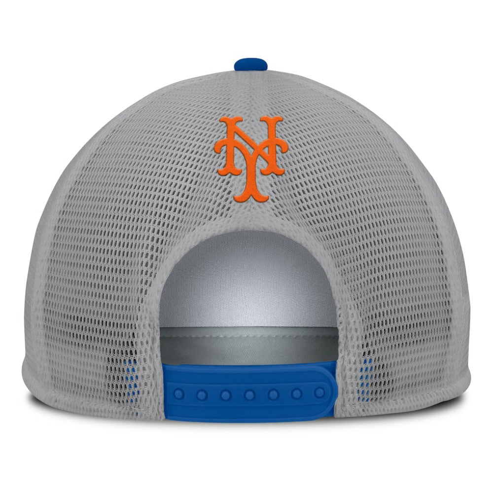 New York Mets Cranked Foam Front Patch Trucker Adjustable Hat Gray/White