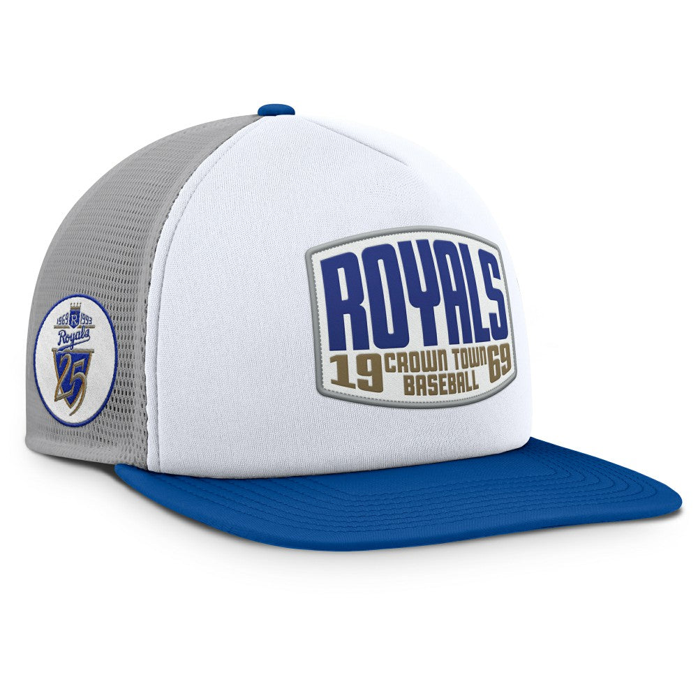 Kansas City Royals Cranked Foam Front Patch Trucker Adjustable Hat Gray/White