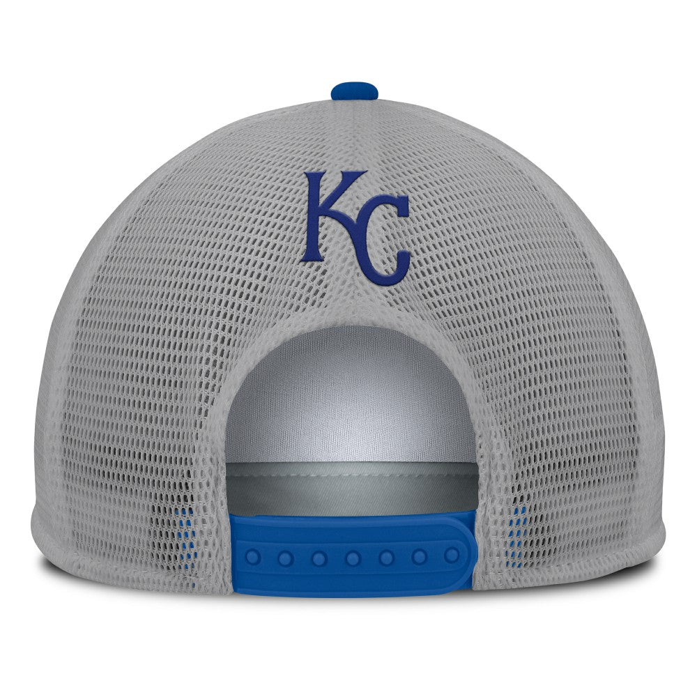 Kansas City Royals Cranked Foam Front Patch Trucker Adjustable Hat Gray/White