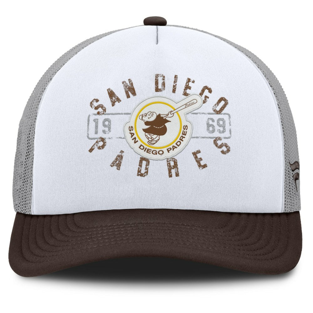 San Diego Padres Designated A-Frame Foam Front Trucker Adjustable Hat White/Brown