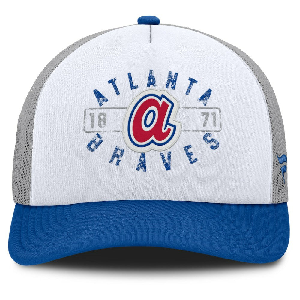 Atlanta Braves Designated A-Frame Foam Front Trucker Adjustable Hat White/Royal