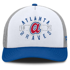 Atlanta Braves Designated A-Frame Foam Front Trucker Adjustable Hat White/Royal