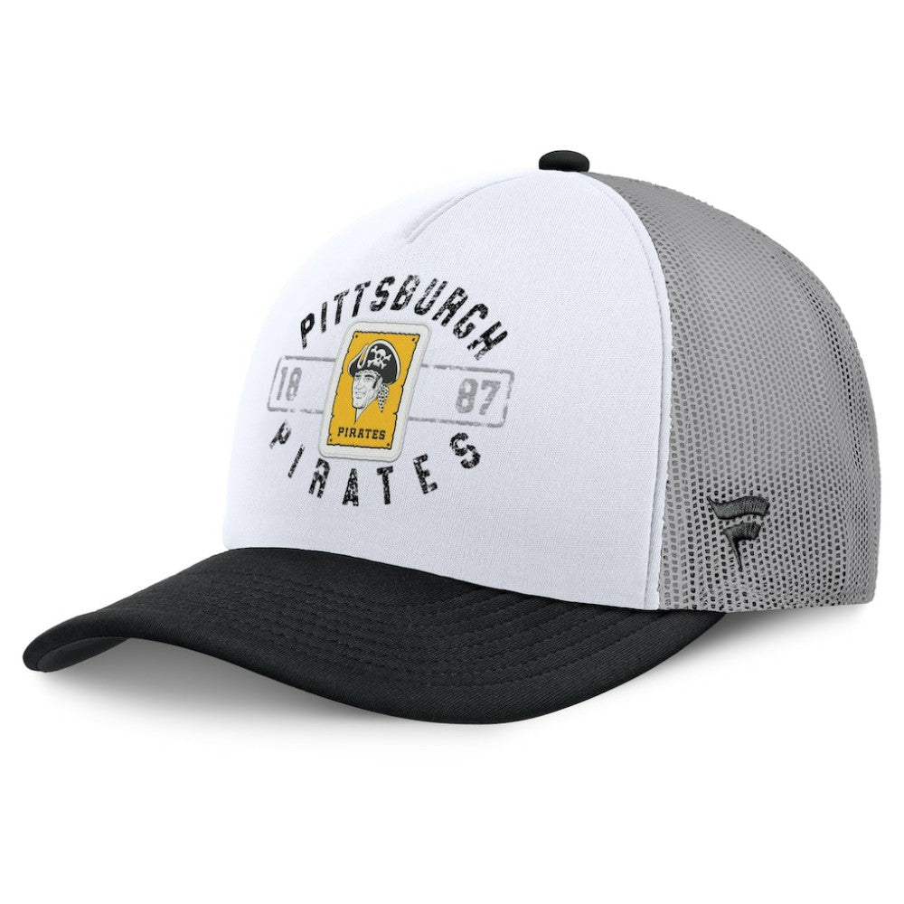 Pittsburgh Pirates Designated A-Frame Foam Front Trucker Adjustable Hat White/Black